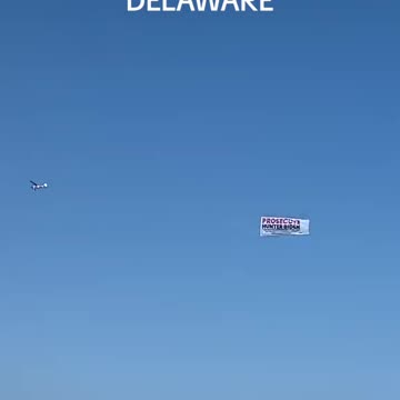 Prosecute Hunter Biden Flag flies overhead by Joe Biden's Delaware home