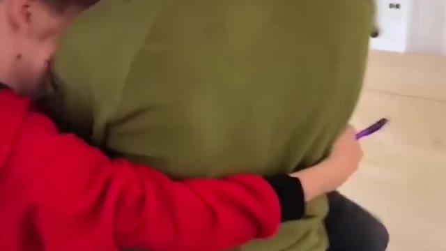 The Children waited for their father from the front