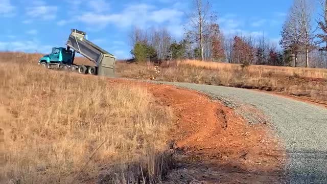 Laying down the gravel