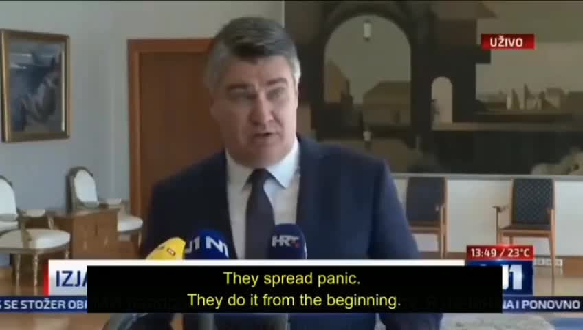 2021-09-27 Президент Хорватии Зоран Миланович запрещает вакцинацию от ковида в своей стране