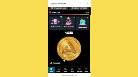 new mining mini app bot telegram azerop network