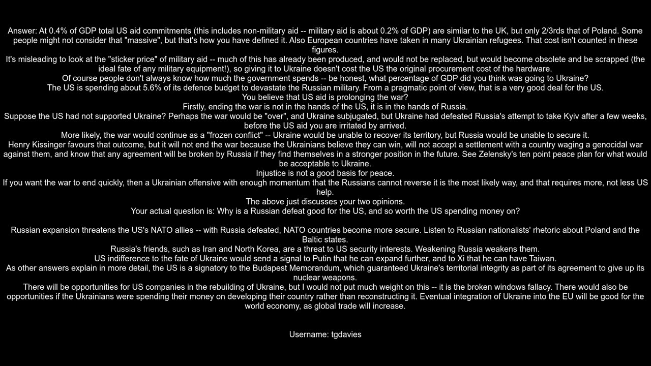 Why is the US so strongly supporting Ukraine in the war