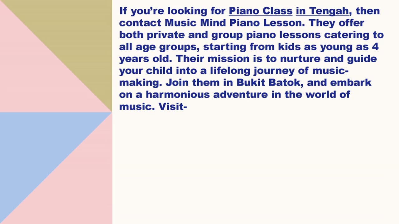 Best Piano Class in Tengah