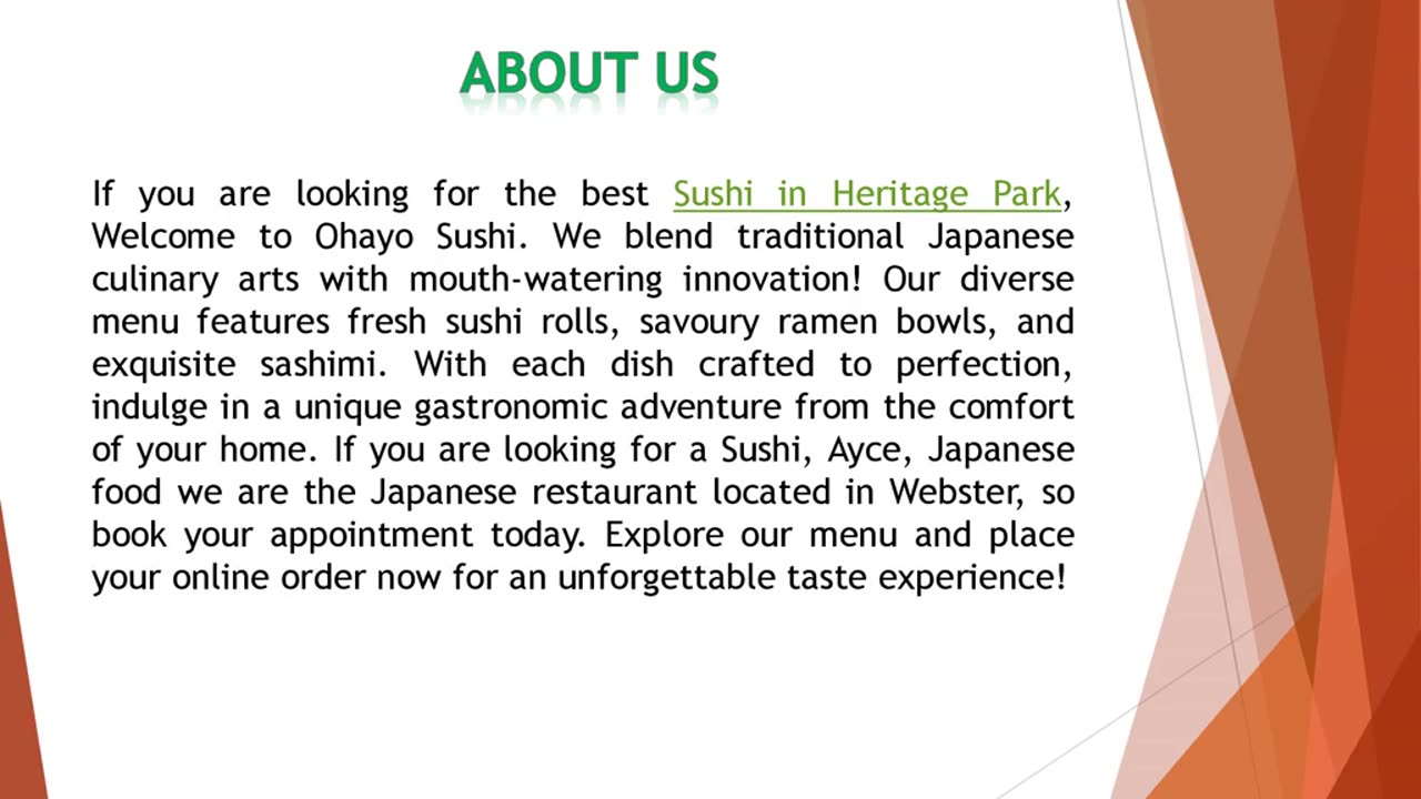 If you are looking for the best Sushi in Heritage Park