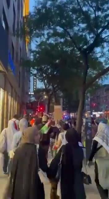 Mob take over the streets of New York waving Palestinian flags America’s Independence Day