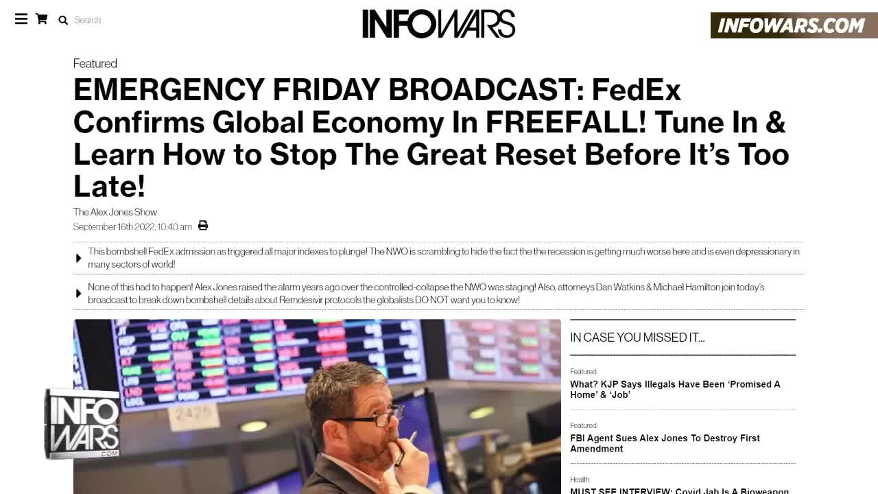EMERGENCY FRIDAY BROADCAST: FedEx Confirms Global Economy In FREEFALL! Tune In & Learn How to Stop The Great Reset Before It’s Too Late! – FULL SHOW 9/16/22