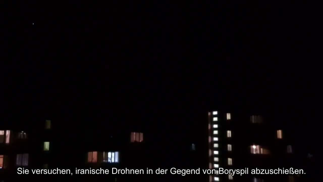 Sie versuchen, iranische Drohnen in der Region Boryspil abzuschießen.