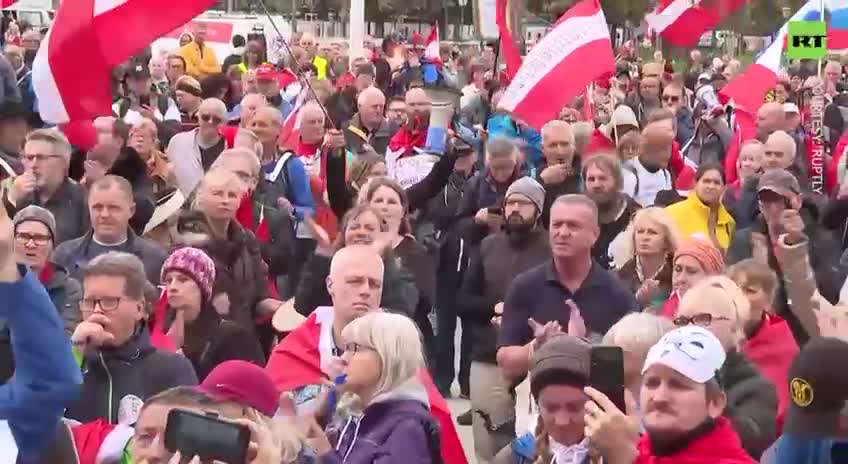 Protesters Rally Against Anti-Russia Sanctions & Spiraling Prices in Austria