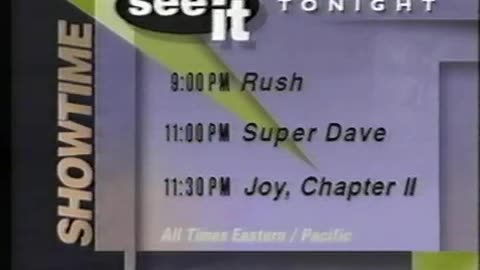 March 1993 - "See it Tonight on Showtime"