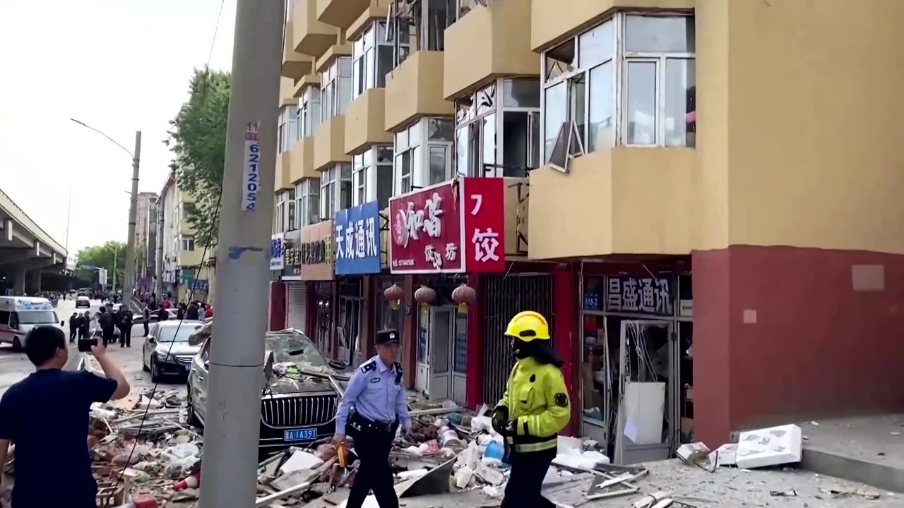 Video captures moment apartment explodes in China