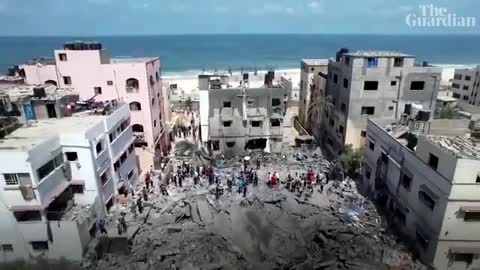 Aftermath of Israeli airstrikes on residential areas in Gaza