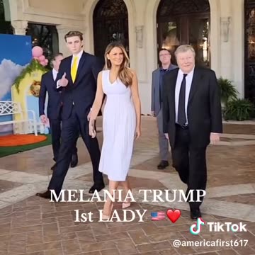 Melania And Barron Trump on Easter Sunday