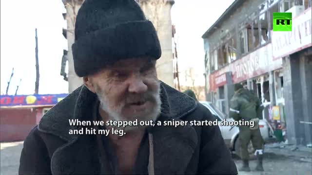 Ukraine - Mariupol Civilian Shot by Ukrainian Sniper