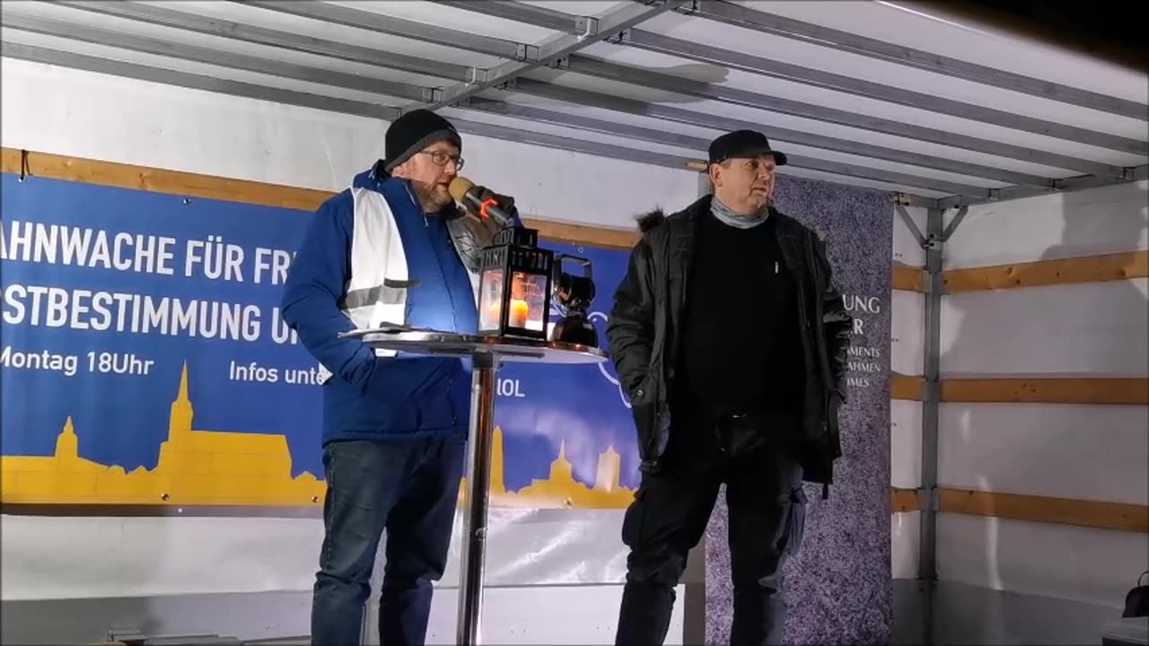 Redebeiträge + Ende, Veranstalter EDGAR und VEIT - BAUTZEN, Kornmarkt, 08 01 2024, 153. MAHNWACHE 🕊