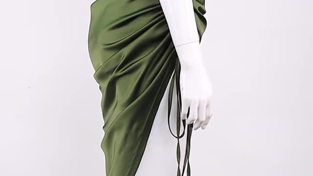 Summer Dress Drawstring Spaghetti Straps Cowl Neck Backless Long Dresses for Women