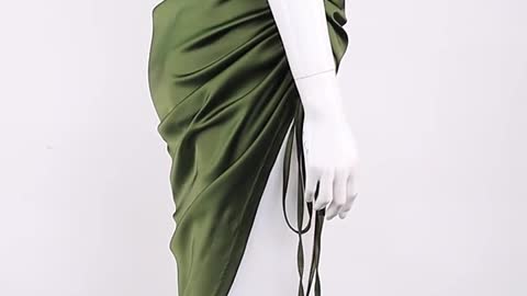 Summer Dress Drawstring Spaghetti Straps Cowl Neck Backless Long Dresses for Women