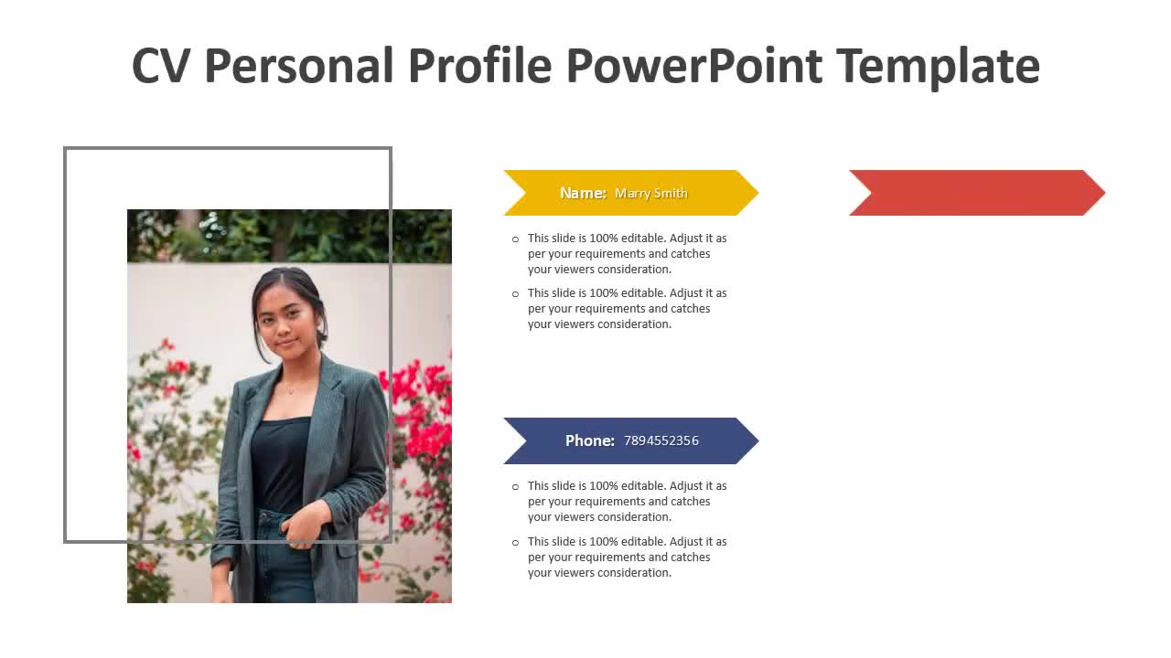 CV Personal Profile PowerPoint template | Kridha Graphics