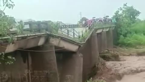 river collapses bridge