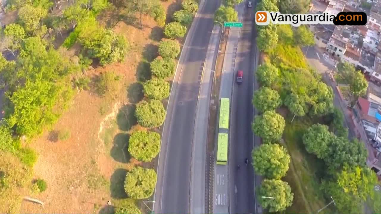 Tercer Carril de Bucaramanga desde el aire