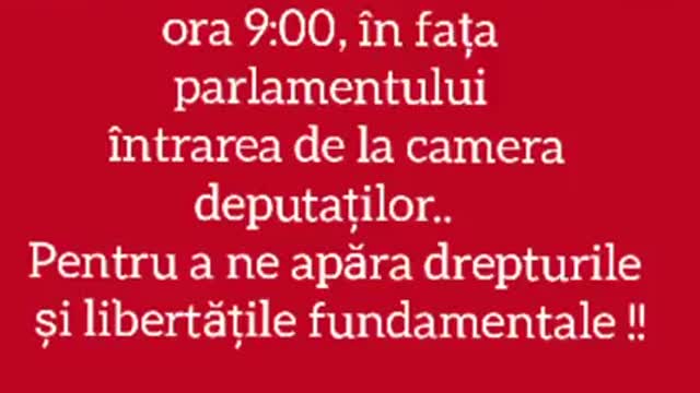 PROTEST, marți 21 decembrie 2021, Parlament ora 09:00