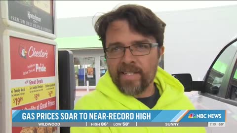 NBC: “Nationwide the average price for a gallon of regular is around $4.33, up 14 cents just in the last week alone and $1.37 higher than this time last year.”