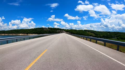 Riding Harley Road Glide Across the Harry S. Truman Dam, Lake of Ozarks, MO-4k