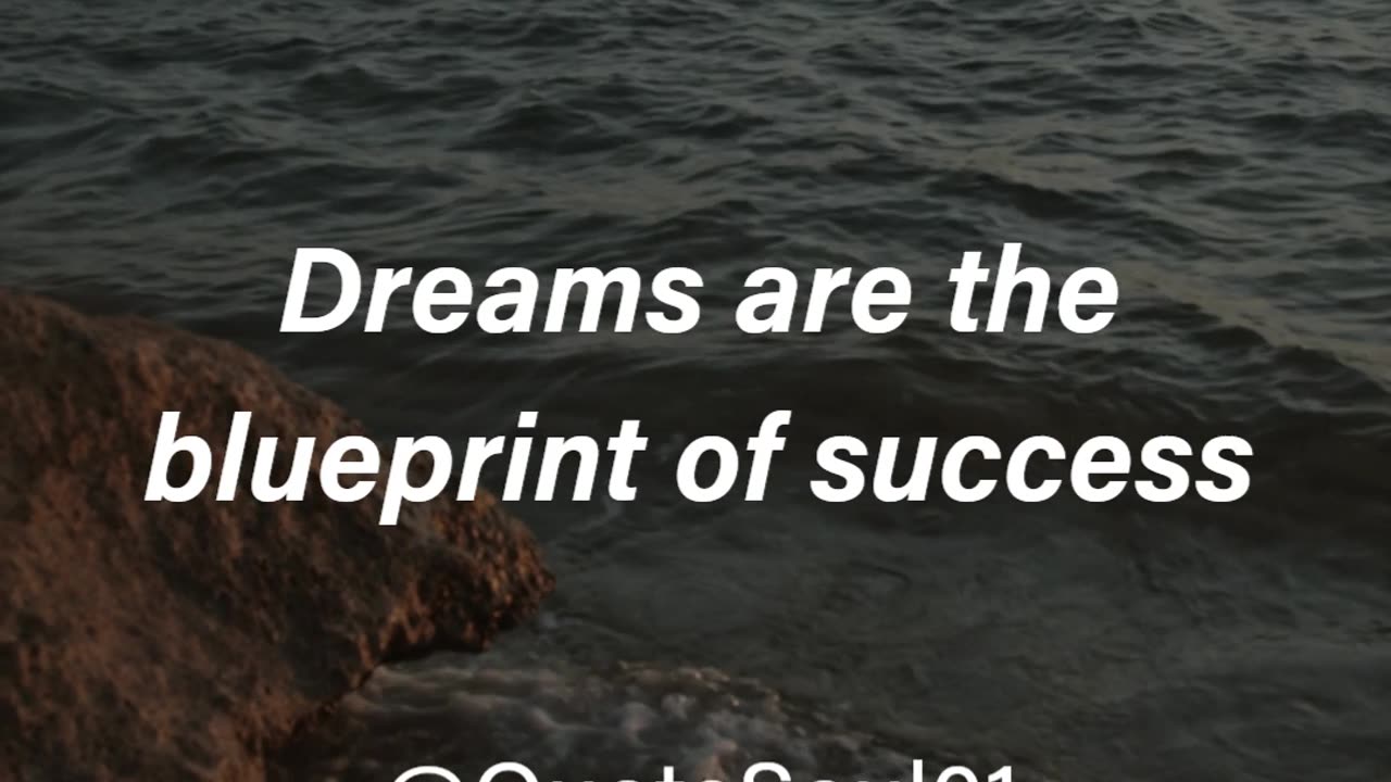 Dreams are the blueprint of success.