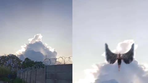 Angel in sky Before and After