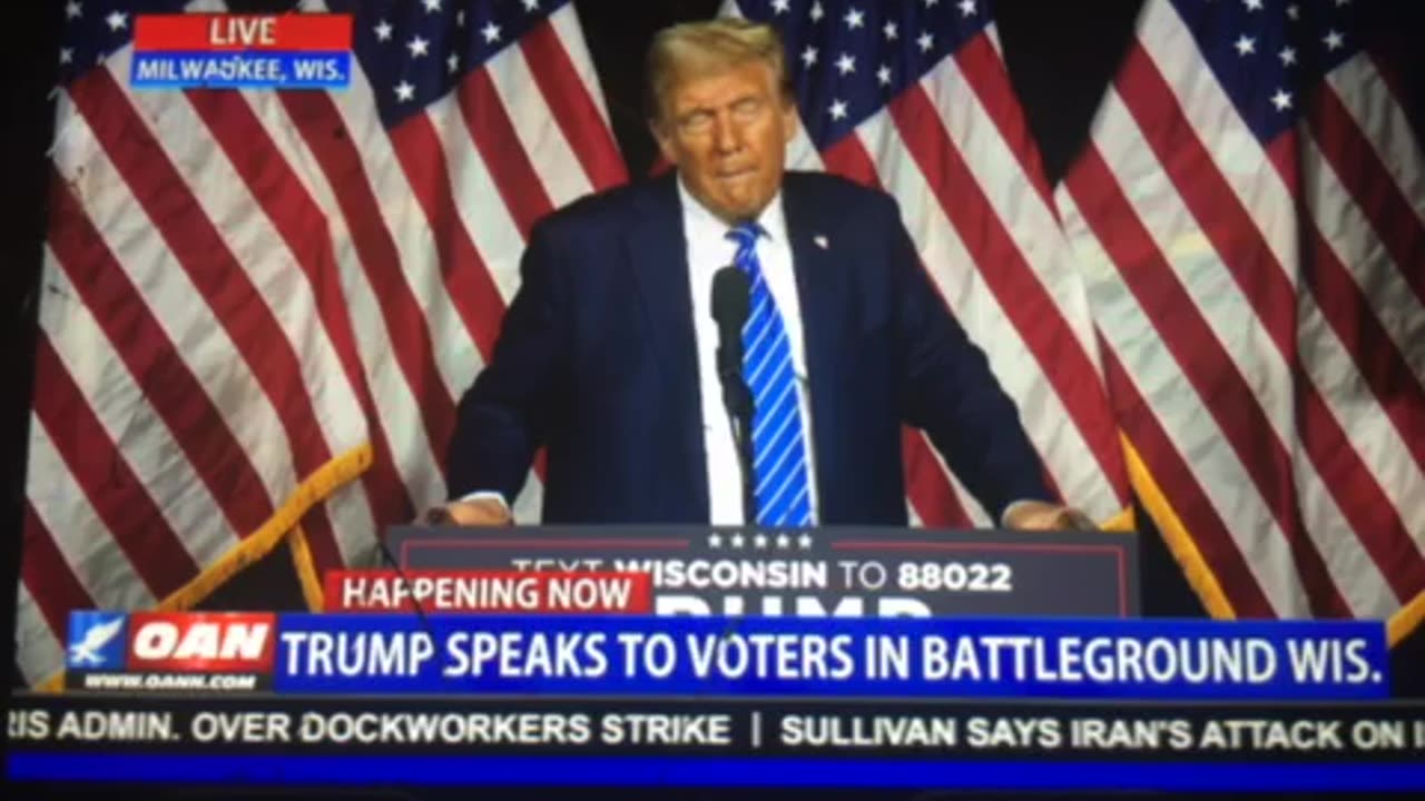 🦅OANN Trump speaks to reporters in battleground Wisconsin Tuesday 07:58 pm