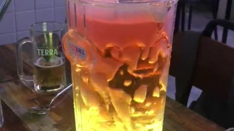 Dry ice with beer