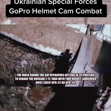 Ukrainian forces uses go pro helmet and film the footage.