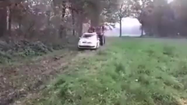 Dutch Farmers Tow Away Unwanted Police Vehicles