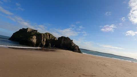 Castle rock Tenby. Wales GoPro.