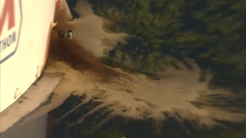 Oil leaking from a tanker at the Marathon Refinery in Texas City