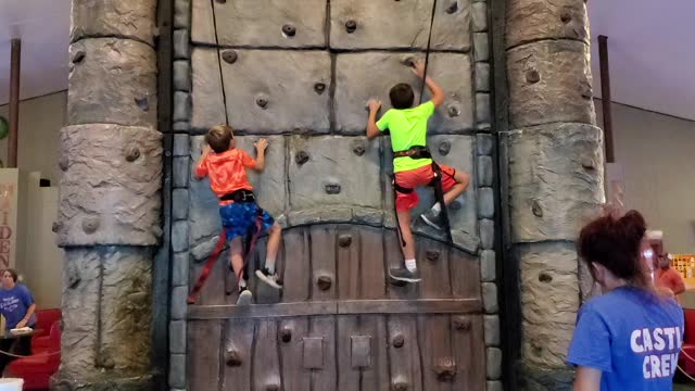 Carson and Luke Climbing