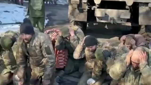 Captured Ukrainian soldiers