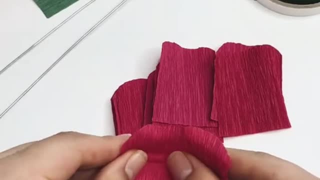 DIY - How To Make Red Rose Buds From Crepe Paper