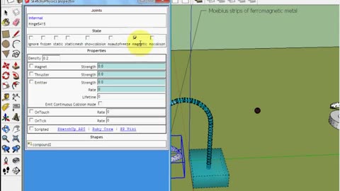 Moebius Strip Ferromagnetic Metal over Magnet