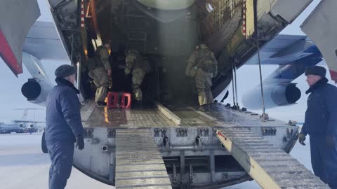 Footage of the Russian part of the peacekeeping contingent to Kazakhstan