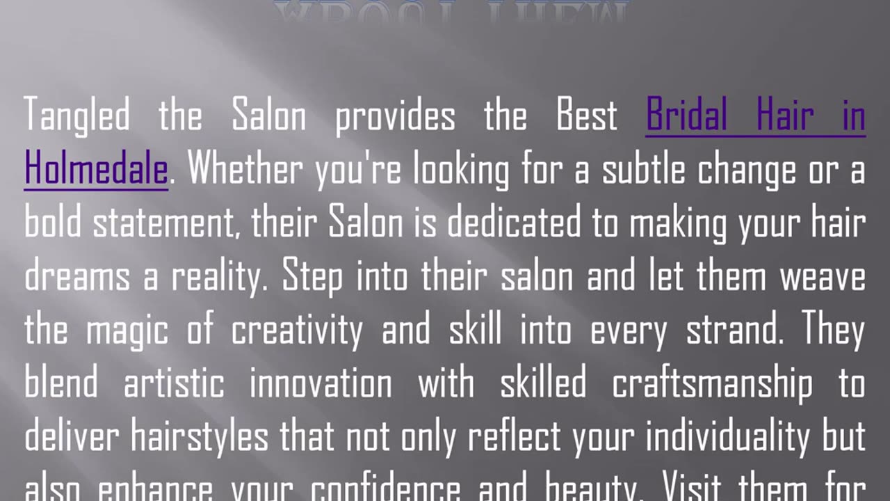 One of the Best Hair Stylist in Holmedale