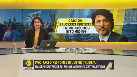 WION Trudeau flees as protesting truckers besiege Ottawa