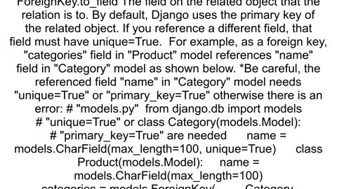 In Django is there any way to set a foreign key to a field of another model