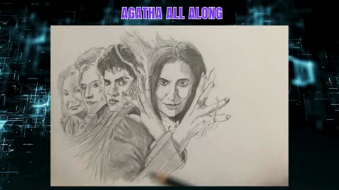 Agatha All Along Cast timelapse drawing