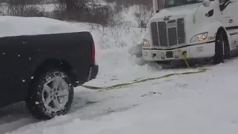 Ram 1500 pulls out a big rig with a 54000 pound load