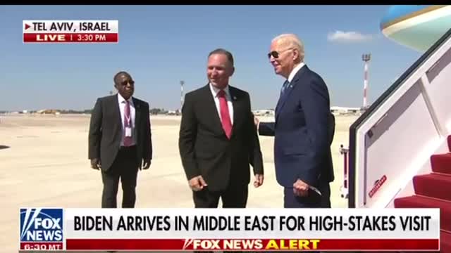 Let's go Brandon arrives in Tel Aviv and gives fist bumps to everybody