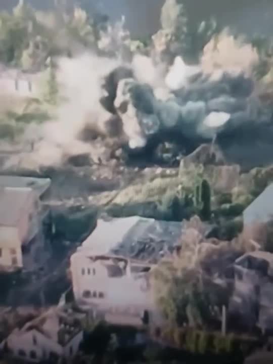 two Russian IFVs (probably BMP-2s) being destroyed in Bohorodychne