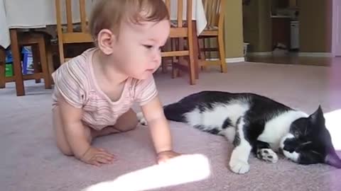 Baby and Cat