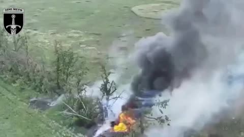 Ukrainian Drones Swarm on Russian APC