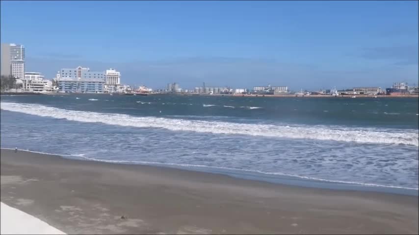 Windy in Veracruz, Mexico International Trade Port