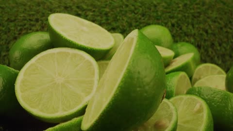 Bunch of lemons slowly rotating